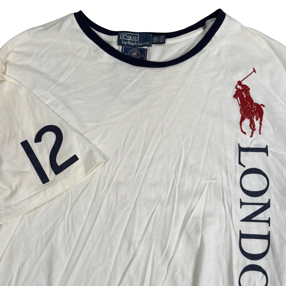 Polo Ralph Lauren Custom Fit 2012 US Olympic Team London T Shirt White Mens XXL